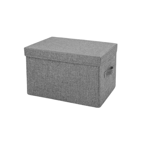附蓋質感棉麻收納箱